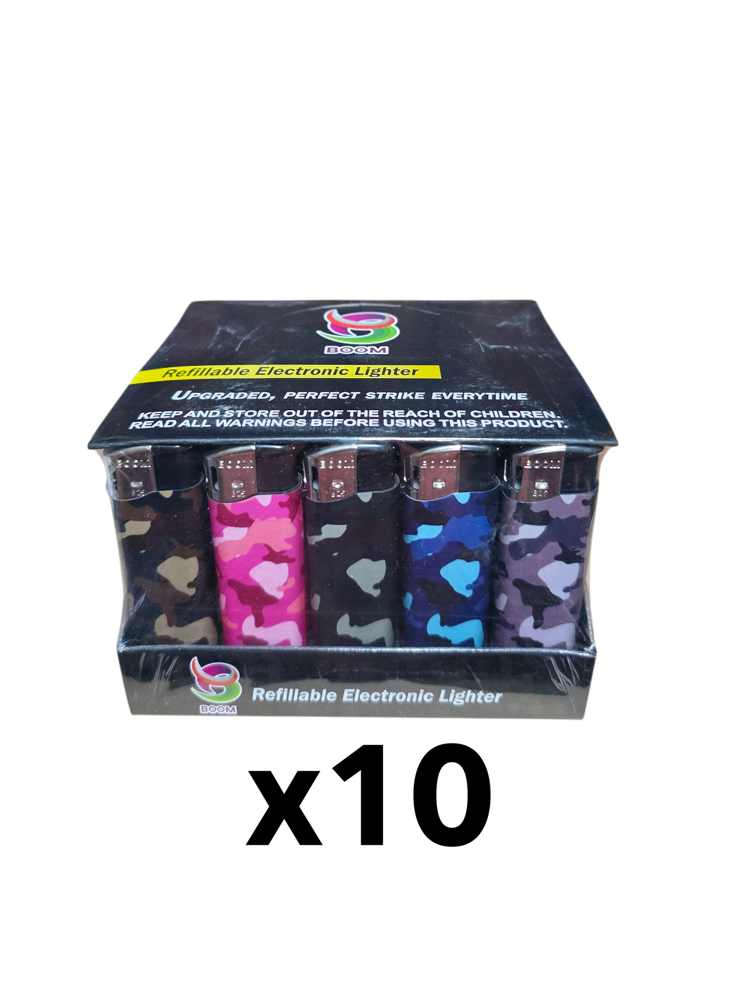 Boom Gas Lighters - Camo (50 Pack) - 10 Boxes