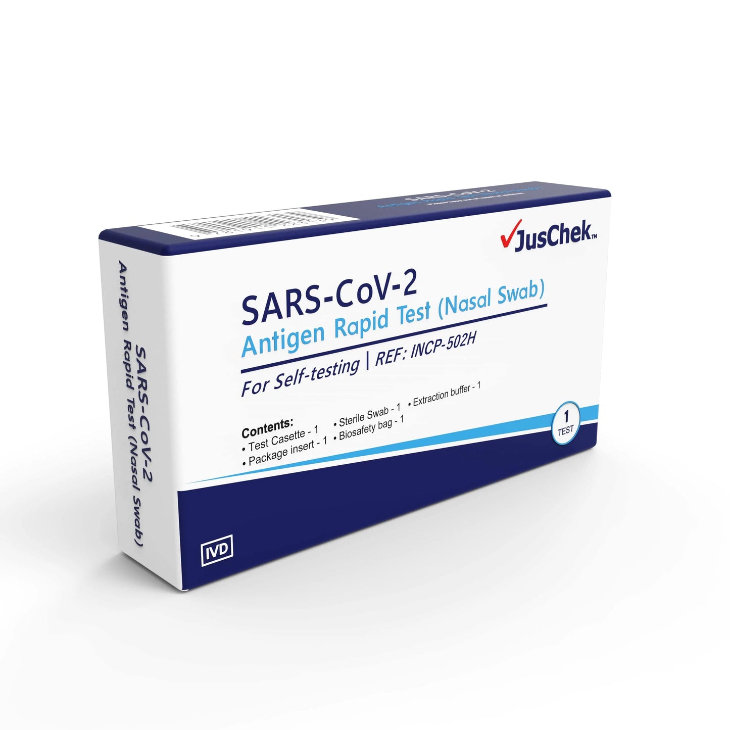 JusChek COVID-19 Rapid Antigen Test RATs (Nasal Swab) (Box of 20)
