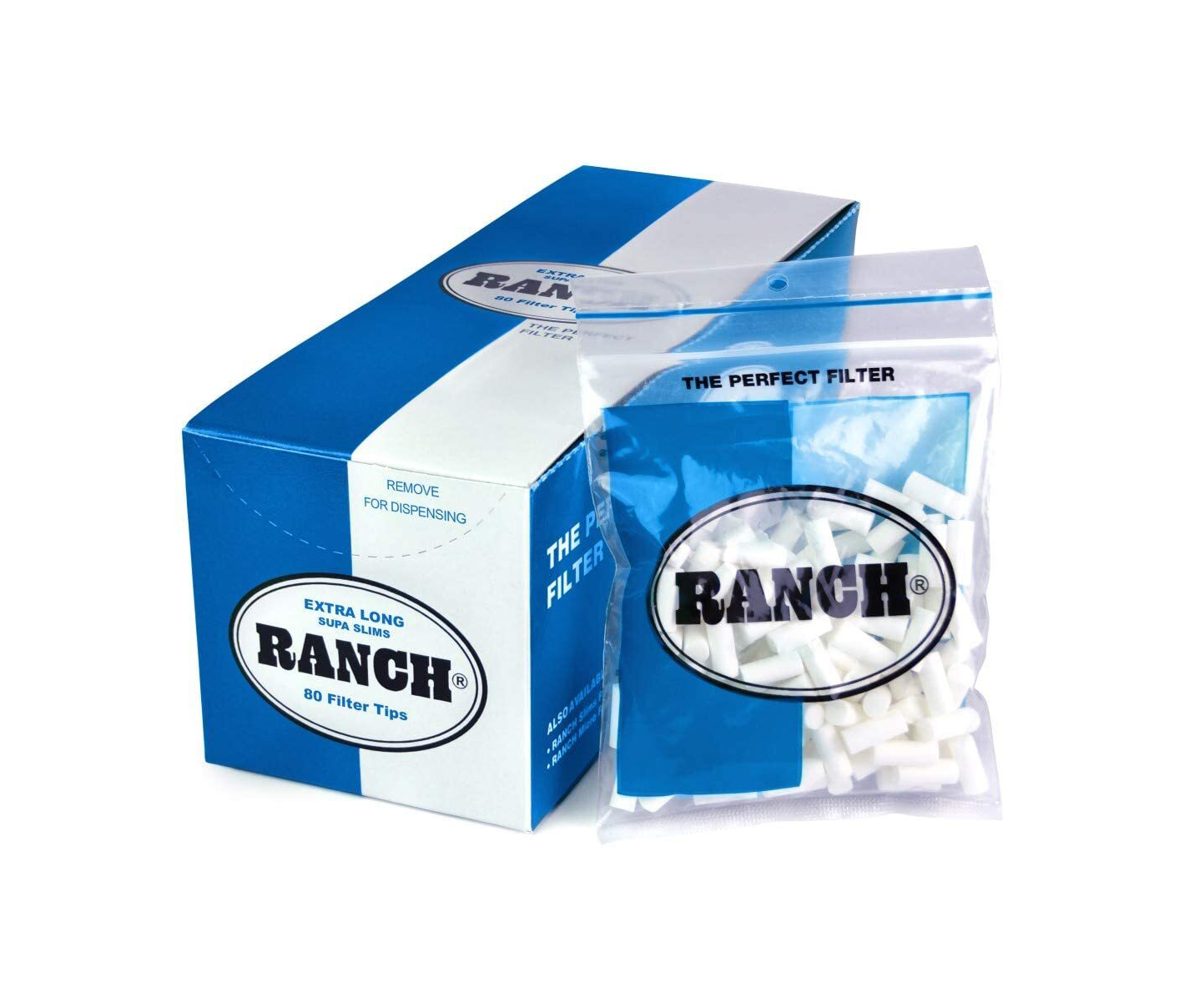 Ranch Filters Extra Long Supa Slim Blue (Box of 12) - 20 Boxes