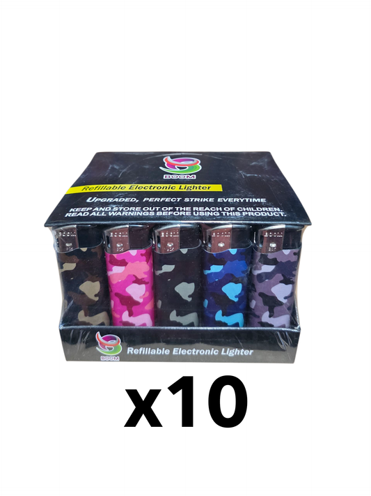Boom Gas Lighters - Camo (50 Pack) - 10 Boxes