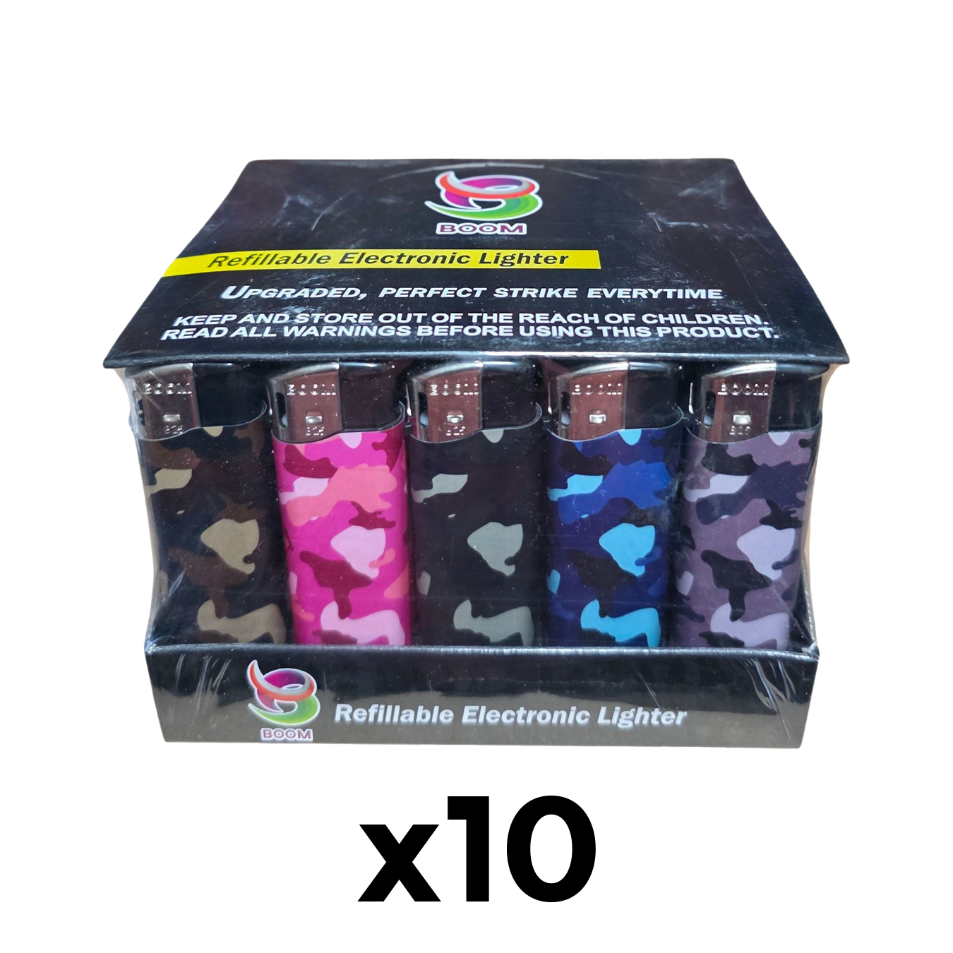 Boom Gas Lighters - Camo (50 Pack) - 10 Boxes