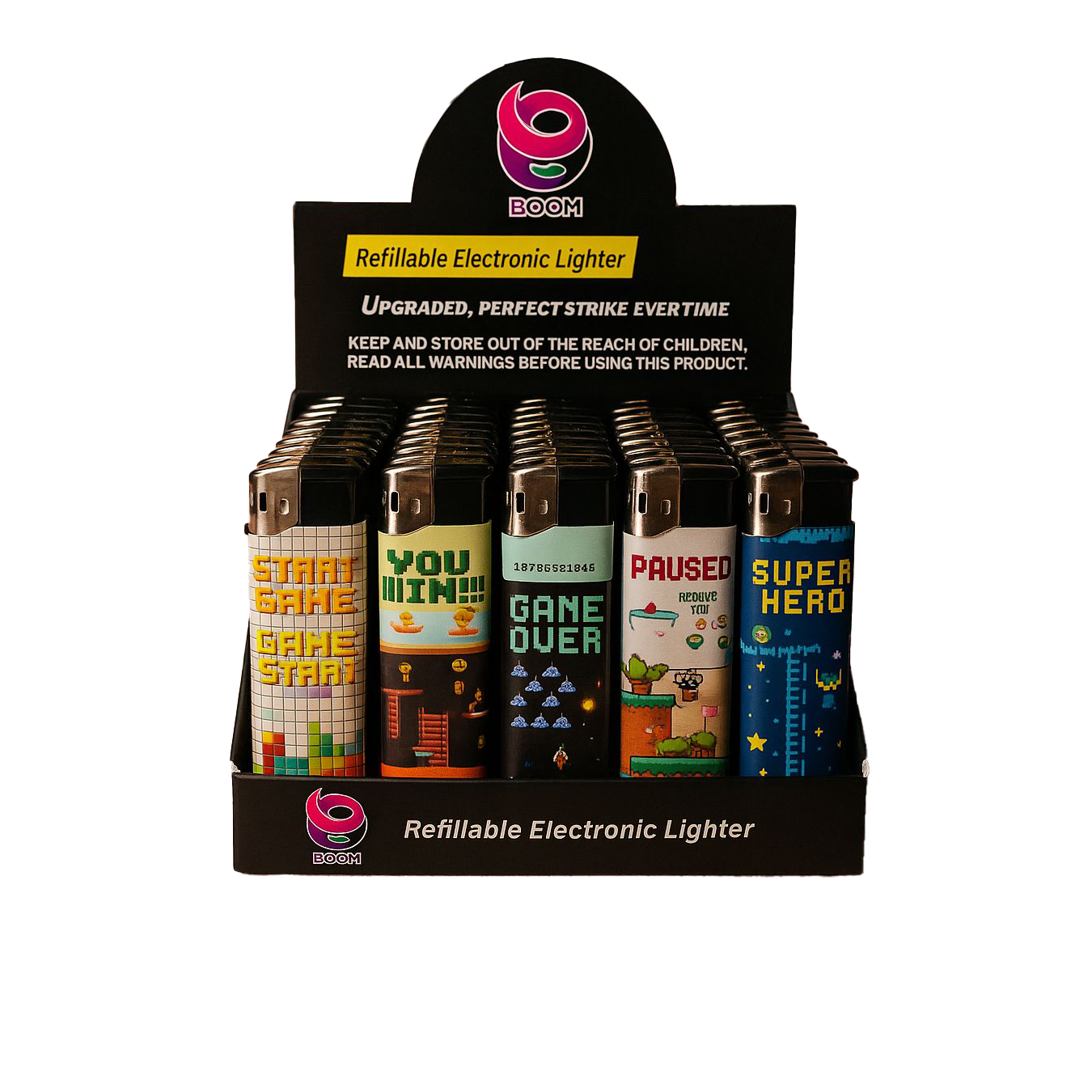 Boom Gas Lighters - Game (50 Pack)
