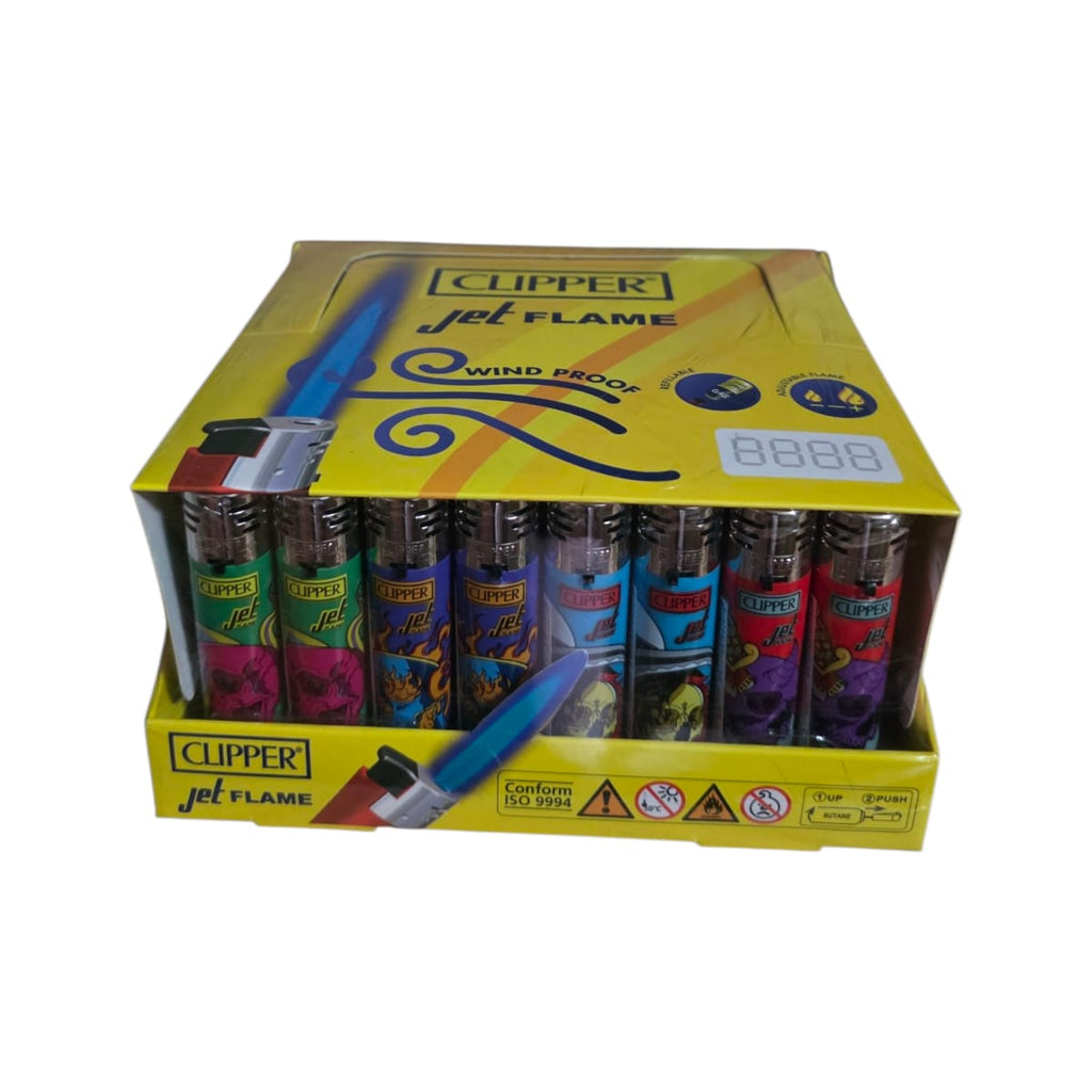 Clipper Jet Lighter - Skulls (Tray of 48)