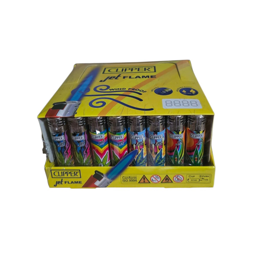 Clipper Jet Lighter - Mazed Leaves (Tray of 48)