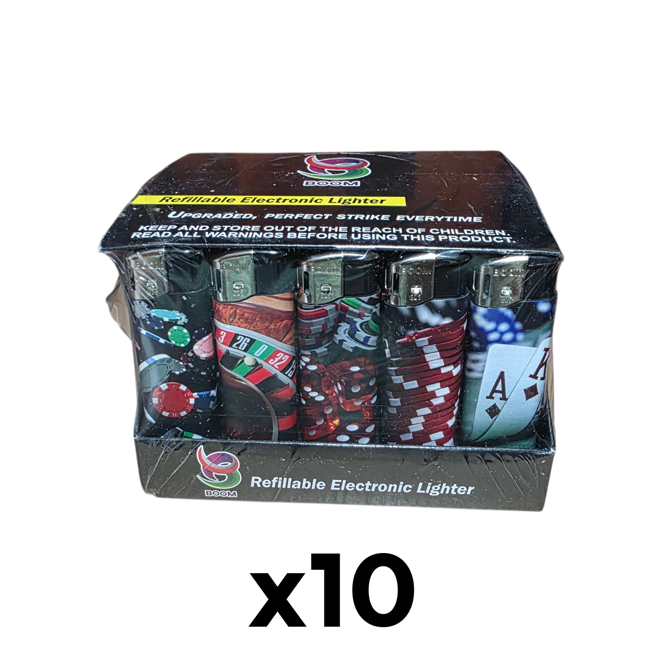 Boom Gas Lighters - Casino (50 Pack) - 10 Boxes