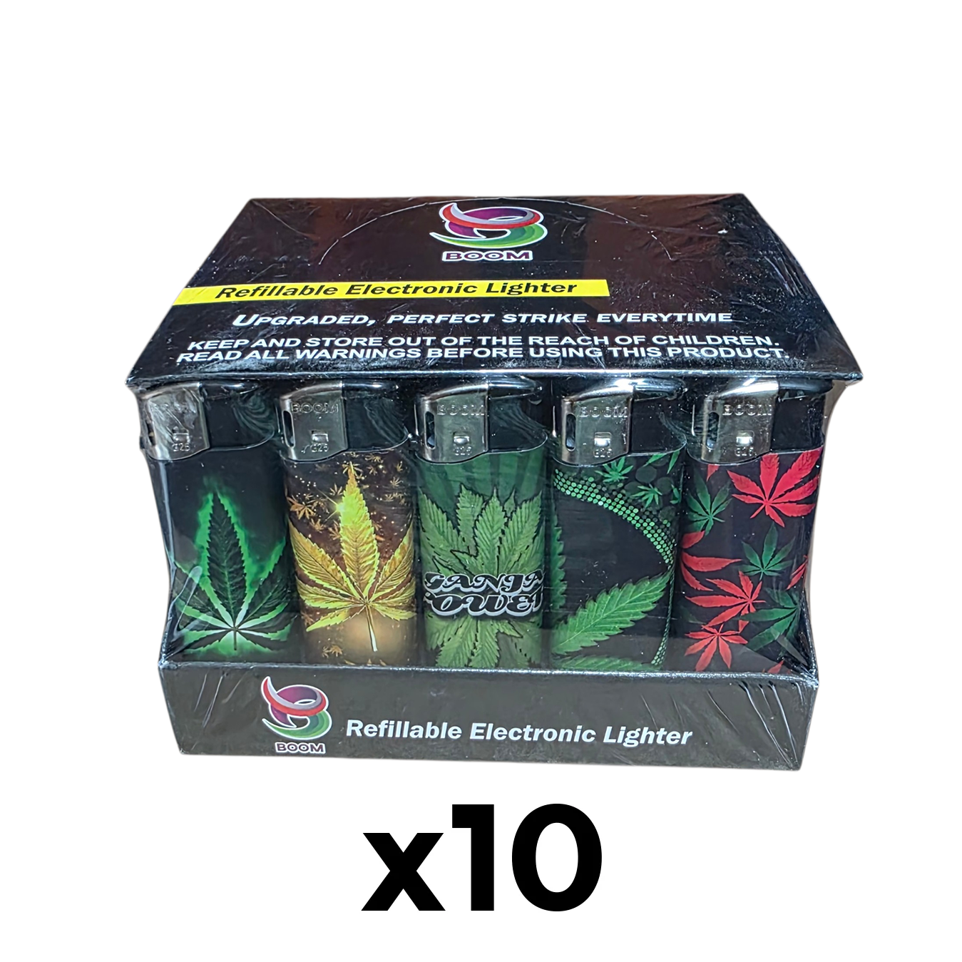 Boom Gas Lighters - Leaf (50 Pack) - 10 Boxes