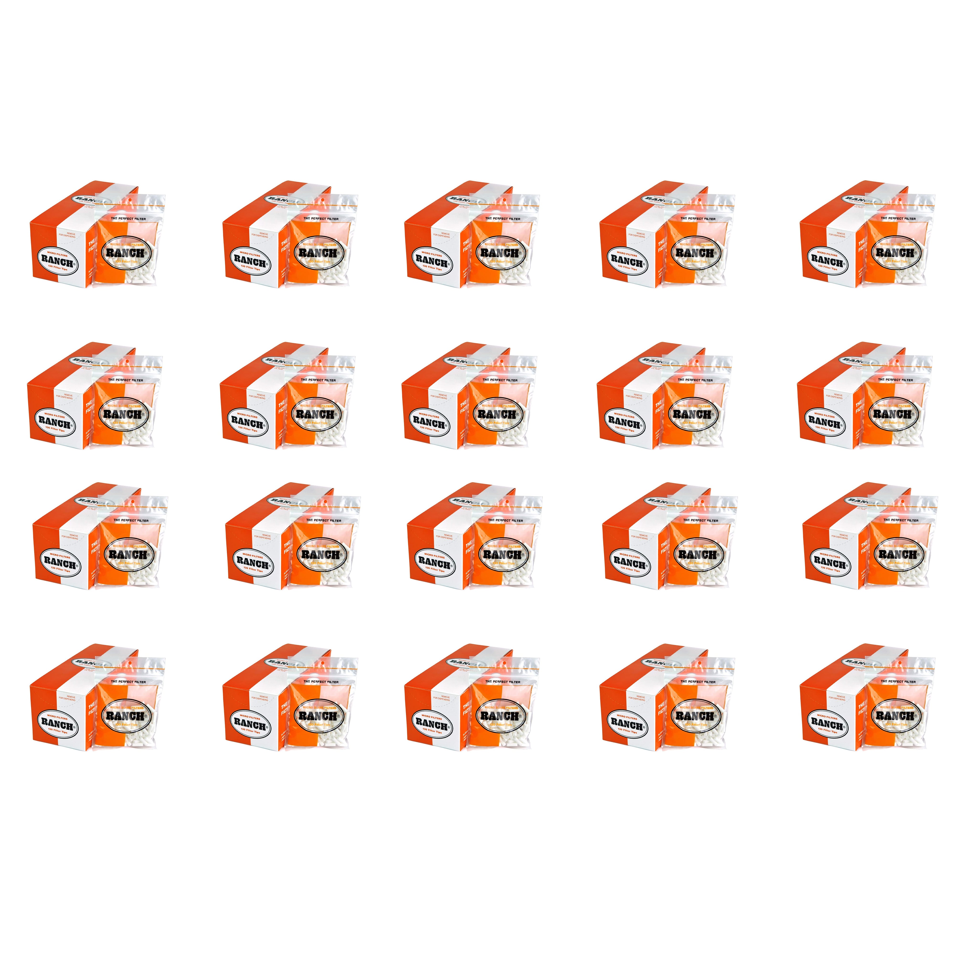 Ranch Filters Micro Slim Orange (Box of 12) - 20 Boxes - Cheap Smokes