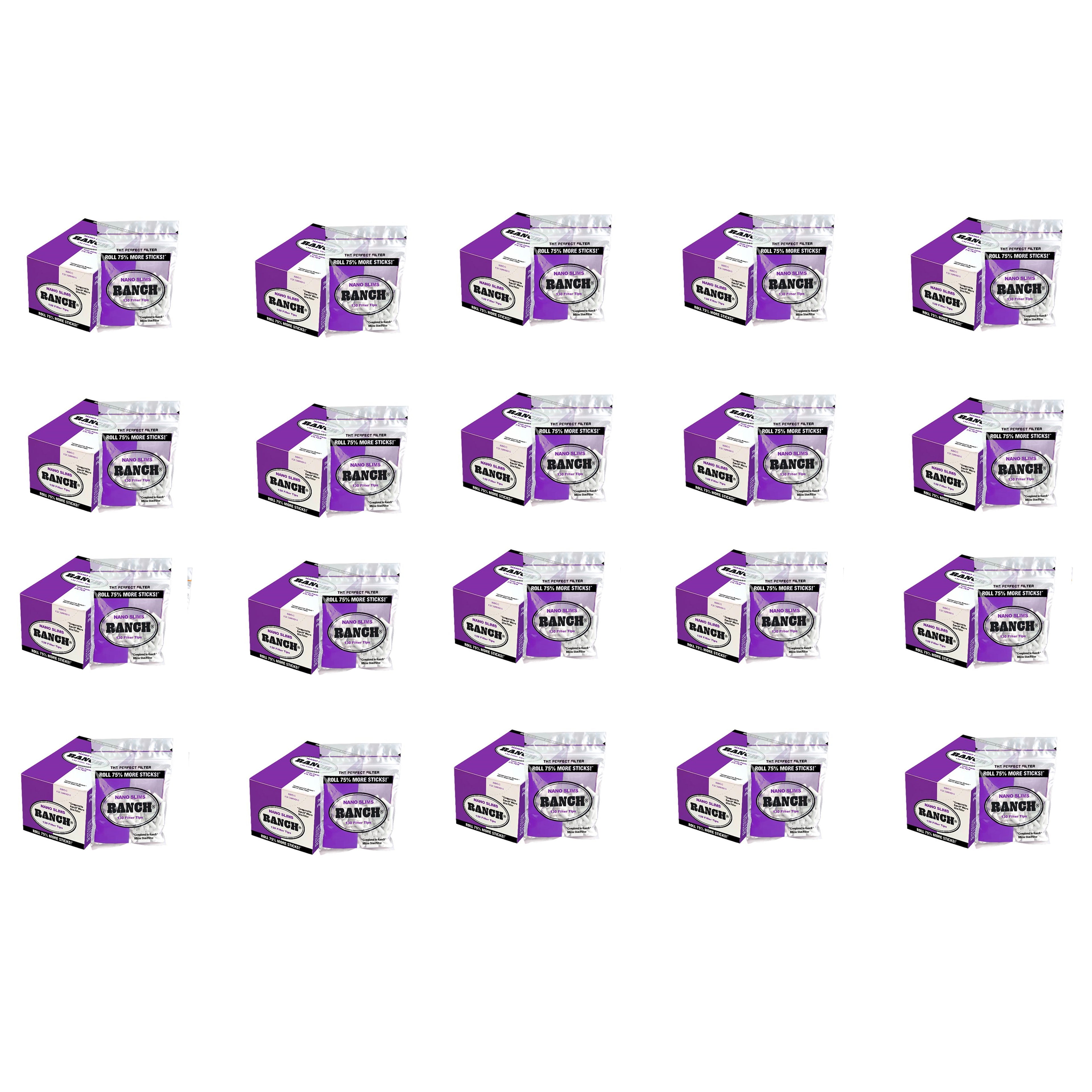 Ranch Filters Nano Slim Purple (Box of 12) - 20 Boxes