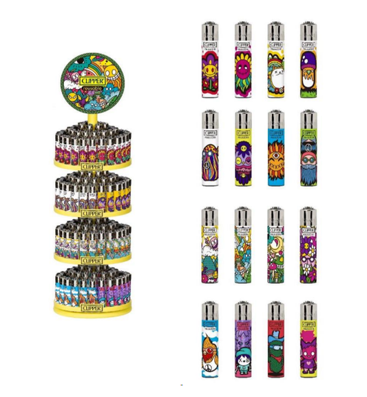 Clipper Lighter - Pyscho Hippie (4 Trays with Stand)