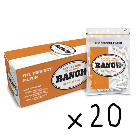 Ranch Filters Extra Long Micro Slim (Box of 12) - 20 Boxes